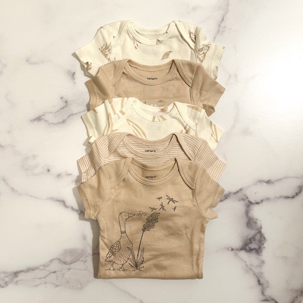 Carter's Kids Tan and Cream Tee Set